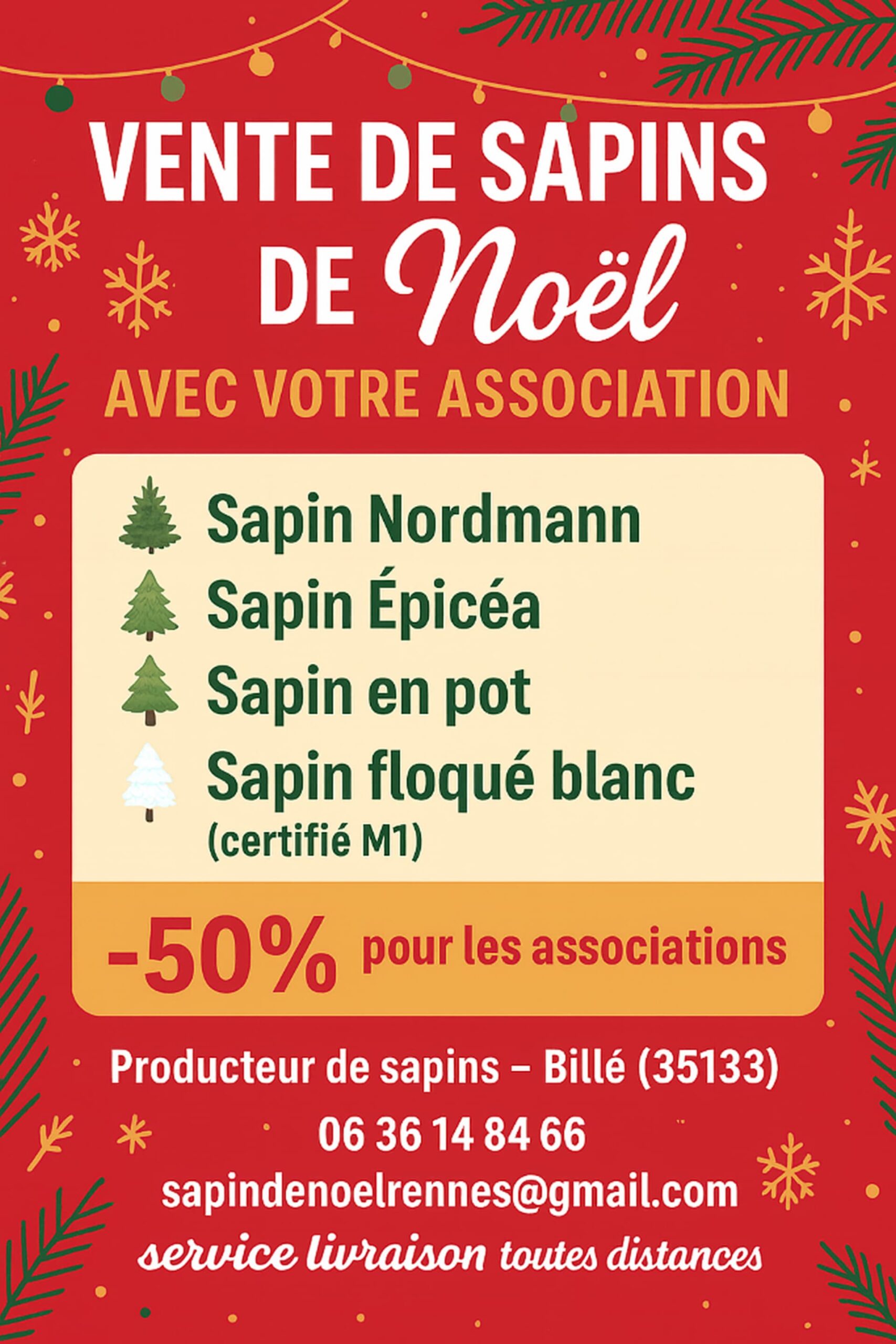 Flyer Vente de Sapins de Noël